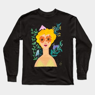 She has flowers in her eyes Long Sleeve T-Shirt